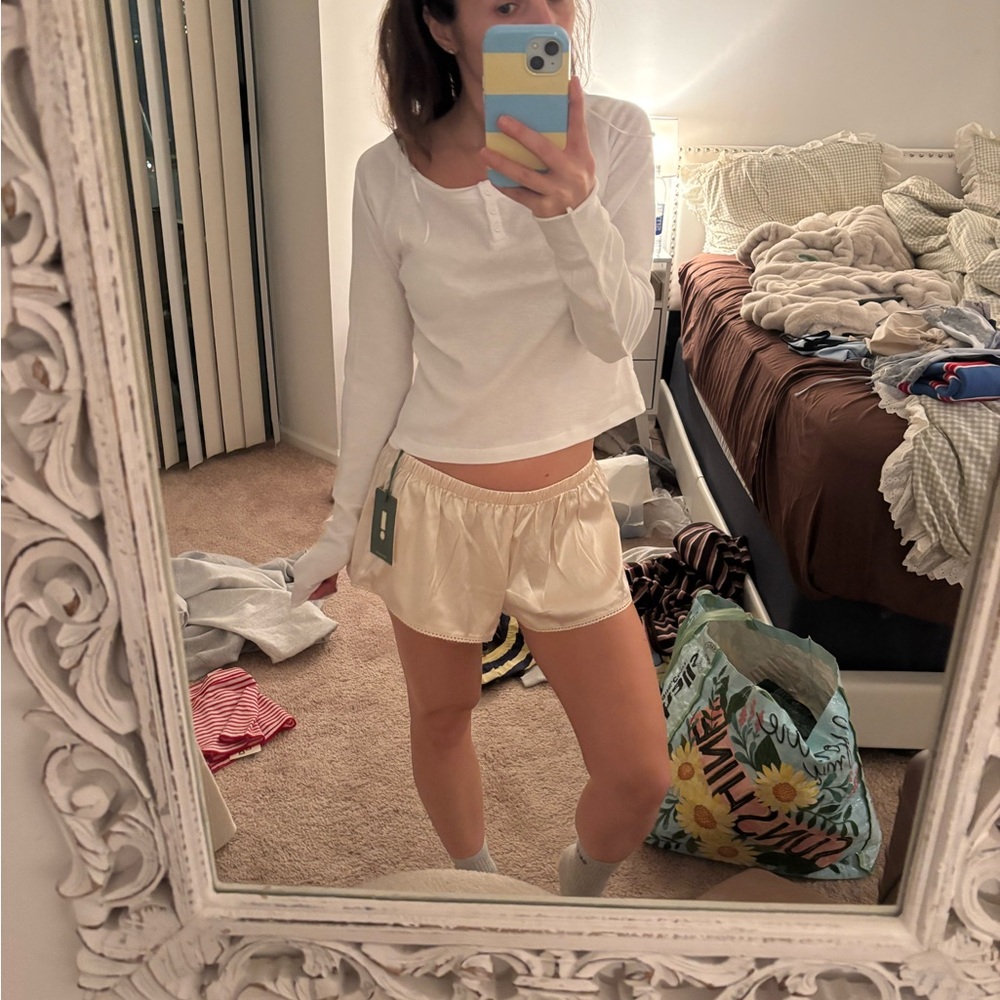 Daily Drills Silky Micro Shorts in Champagne- XS/S